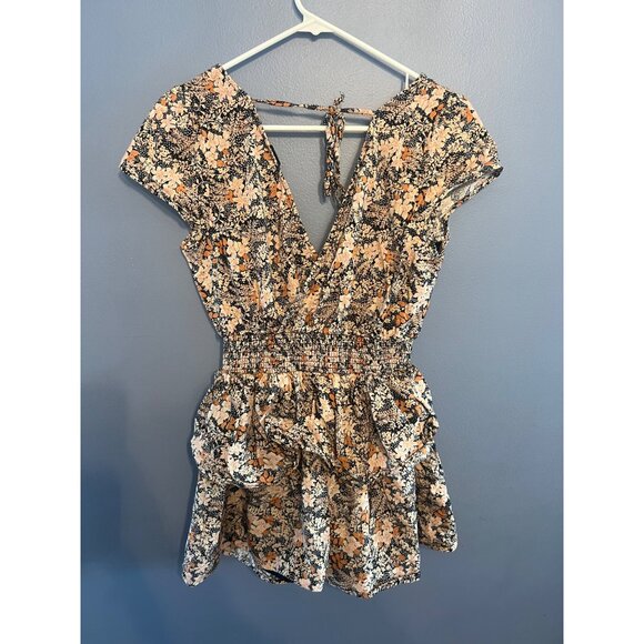 American Eagle Mini Tie Floral V-Neck Floral Dress Size X-Small, Boho Summer - Picture 7 of 9